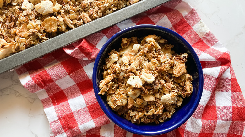 bowl of apple cinnamon granola