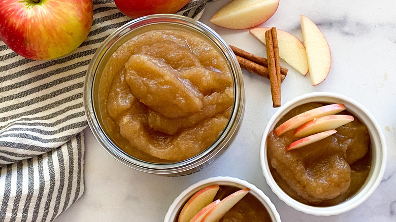 homemade applesauce in bowl