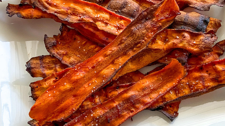 strips of carrot bacon