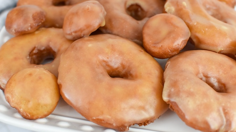 pile of glazed doughnuts