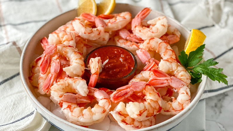 shrimp cocktail in a bowl 