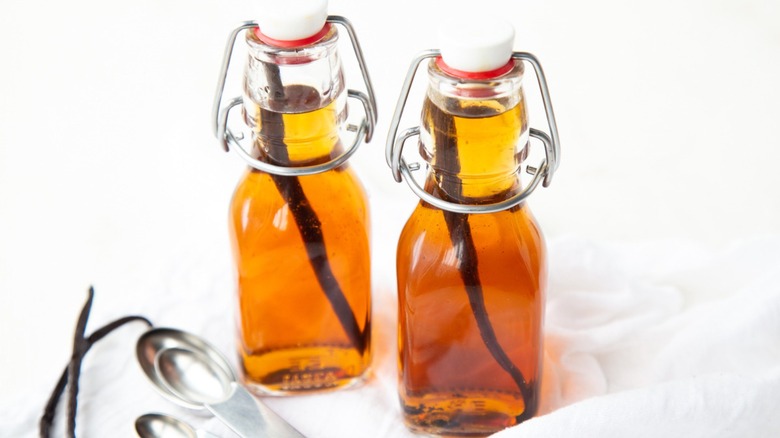 Bottles of homemade vanilla