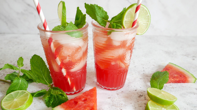 glasses of watermelon lemonade