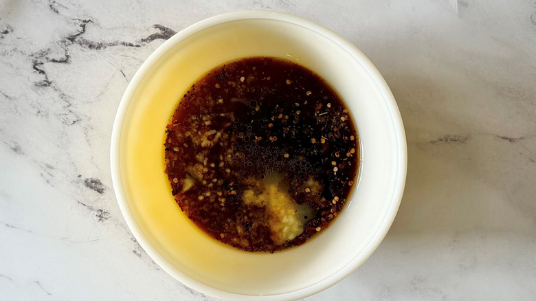 Honey garlic marinade in bowl