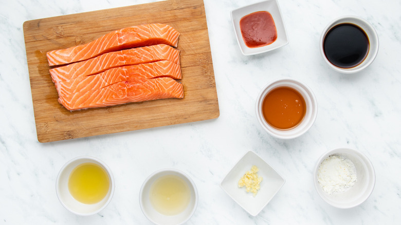 ingredients for honey garlic salmon