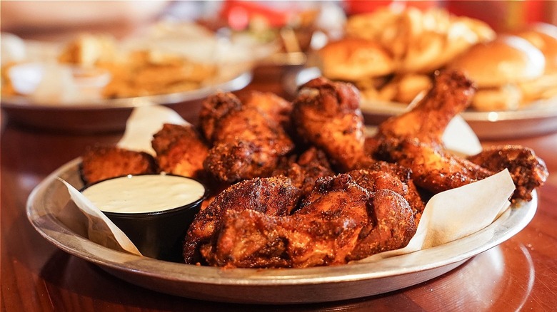 A plate of fried chicken