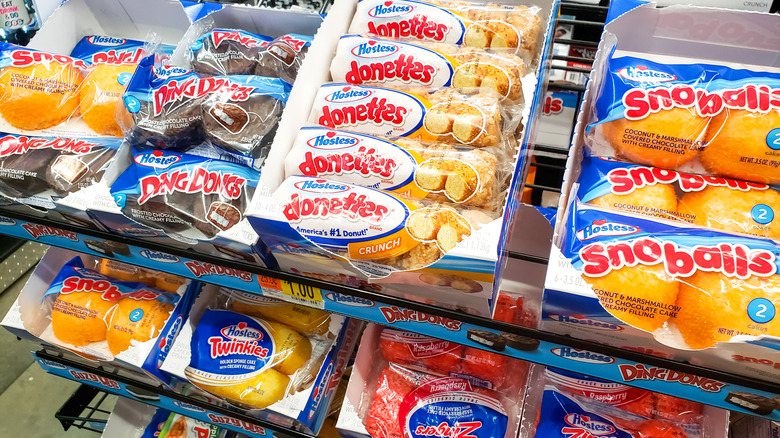 An assortment of popular Hostess snack items 