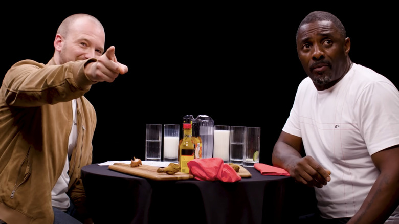 Idris Elba and Sean Evans on Hot Ones
