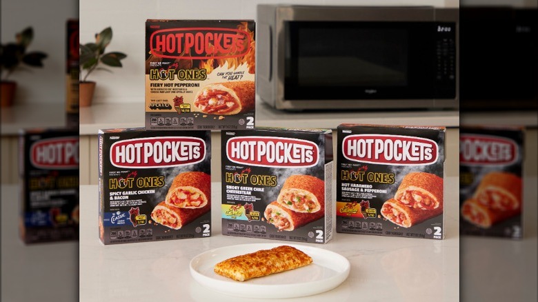 Hot Ones Hot Pockets on counter