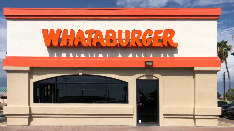 The exterior of a Whataburger restaurant