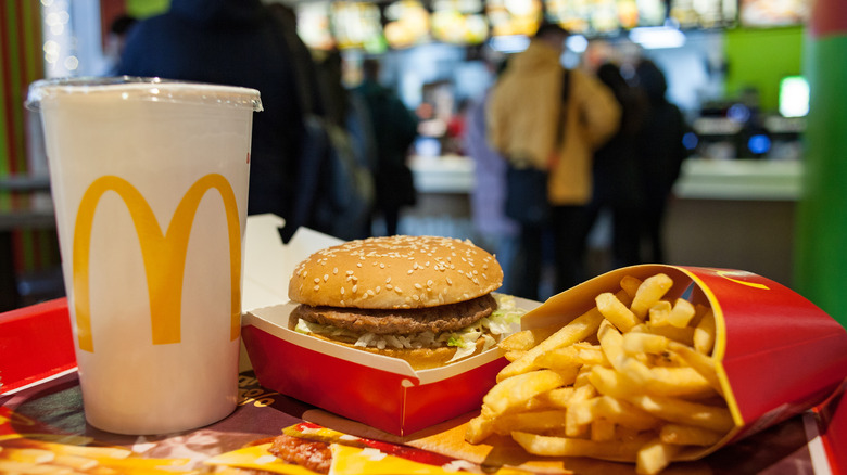 McDonald's Big Mac, fries, and drink