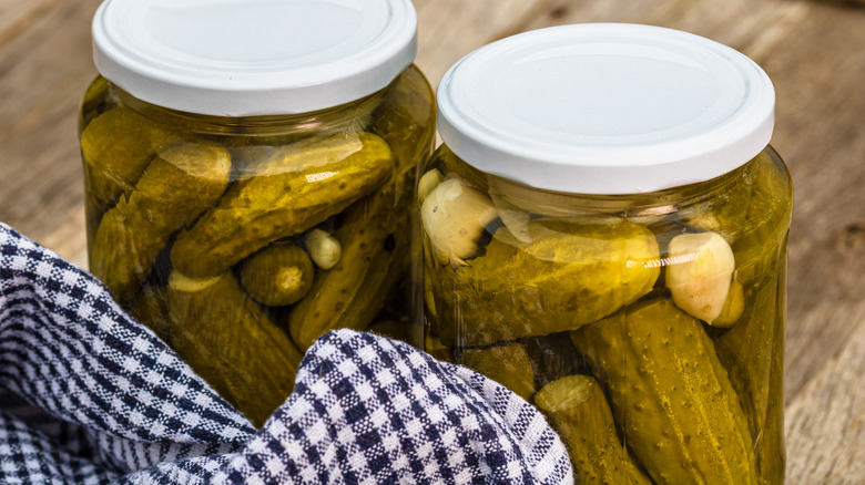 Two jars of pickles