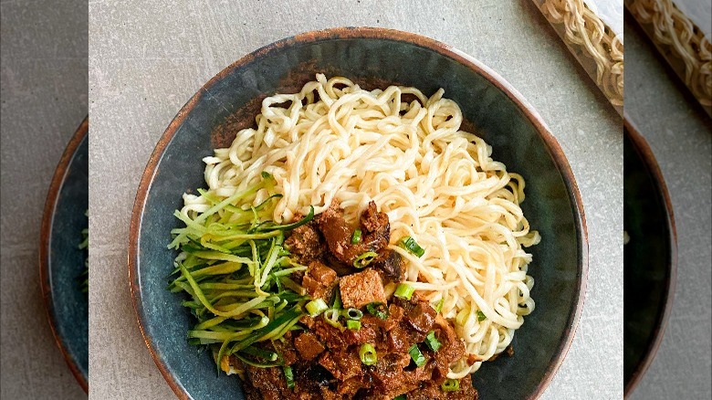 A-Sha Noodles galaxy noodles in bowl
