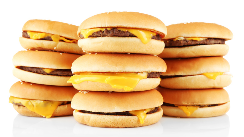 pile of cheeseburgers