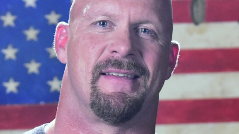 Steve Austin with American flag