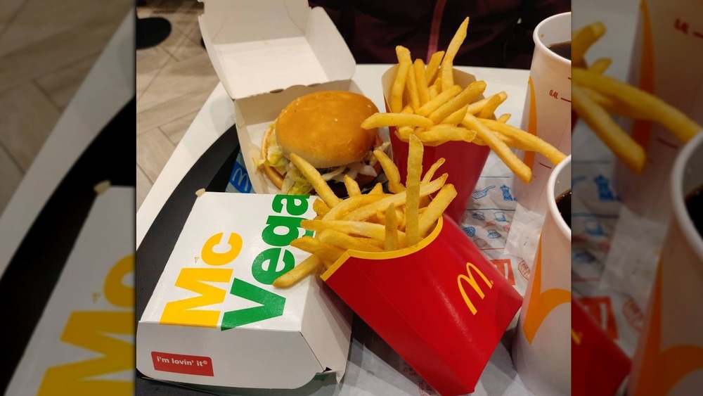 Swedish McVegan burger and fries