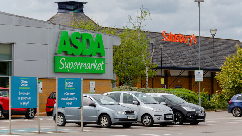 Cars outside ASDA supermarket