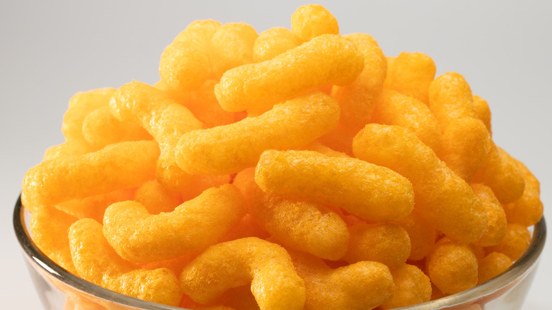 cheese doodles in a bowl 