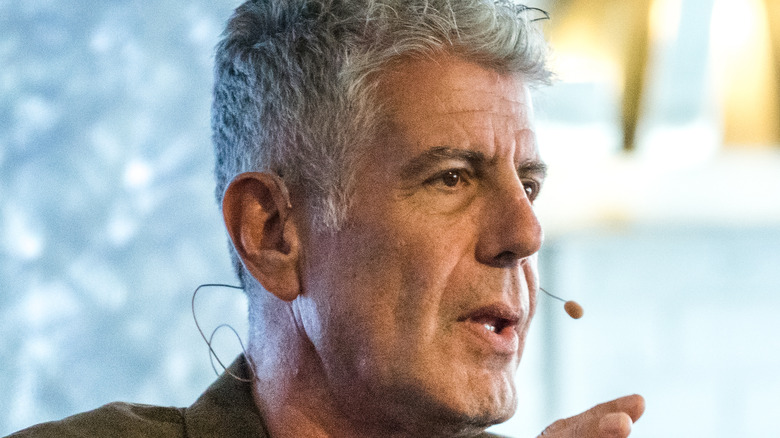 Bourdain sitting and talking