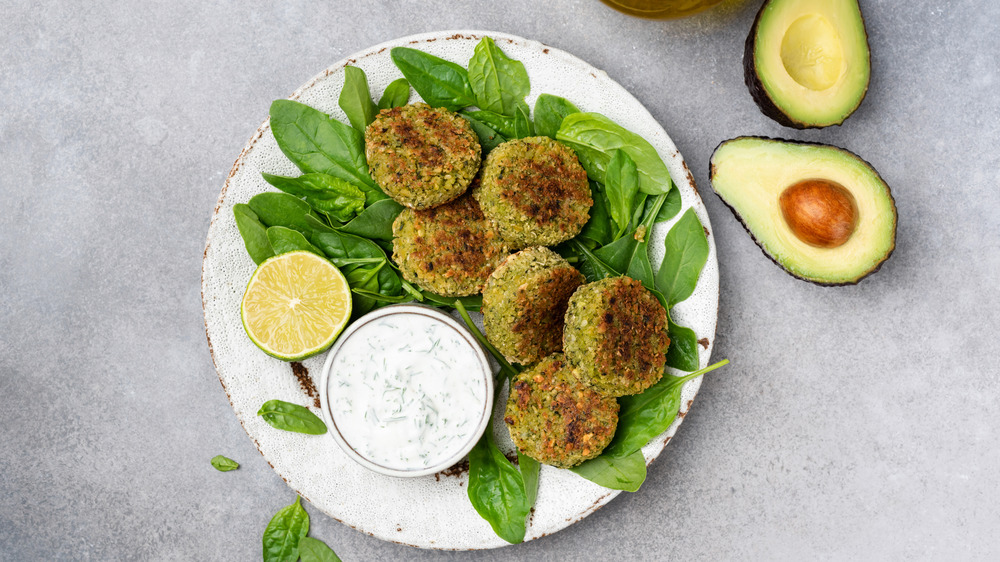 Falafels served with yoghurt sauce