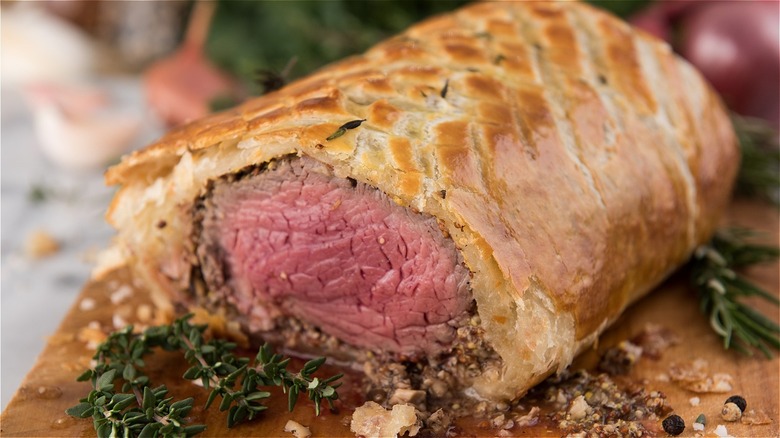 Beef Wellington cross section