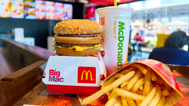 McDonald's Big Mac, fries and drink