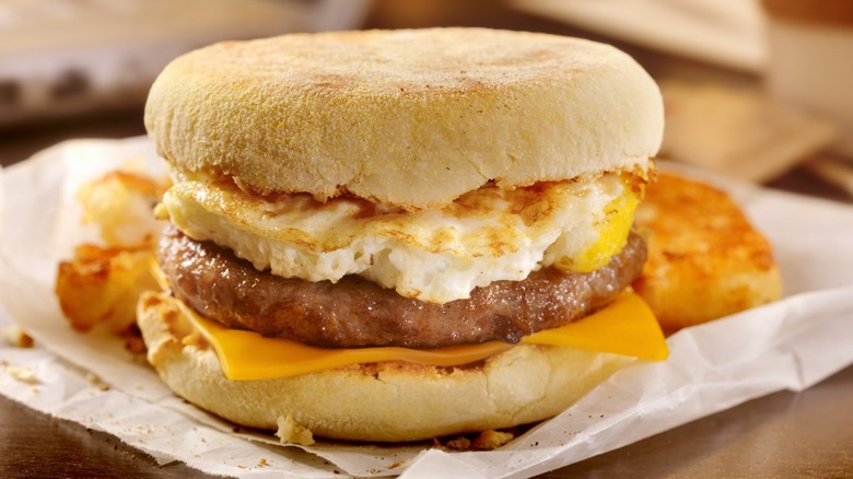 fast food breakfast sandwich