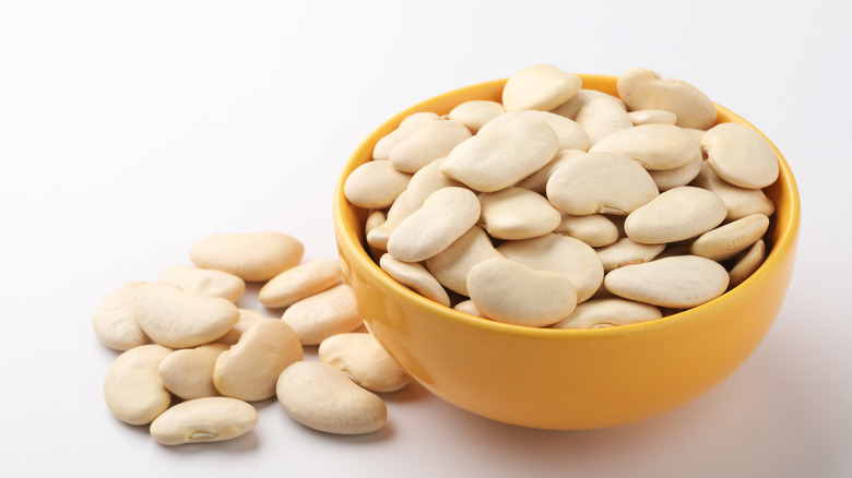 butter beans in yellow bowl