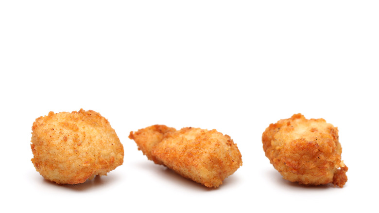 chicken nuggets on a white background