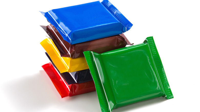 Colorful chocolate wrappers