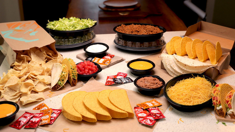 Taco Bell DIY taco bar kit on a table