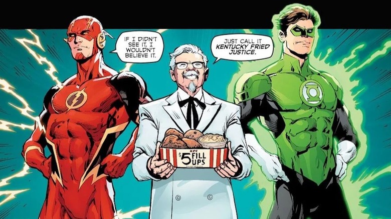 Colonel Sanders, Green Lantern, and Flash