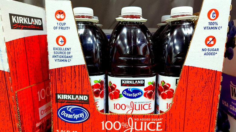 Box of Kirkland Signature Ocean Spray cranberry juice