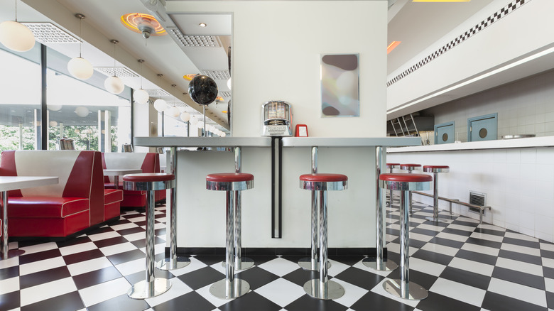 Interior of an American diner