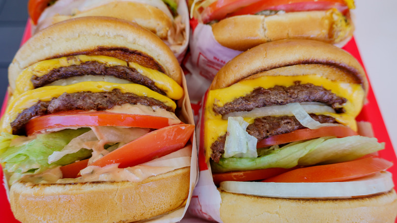 In-N-Out burgers on tray