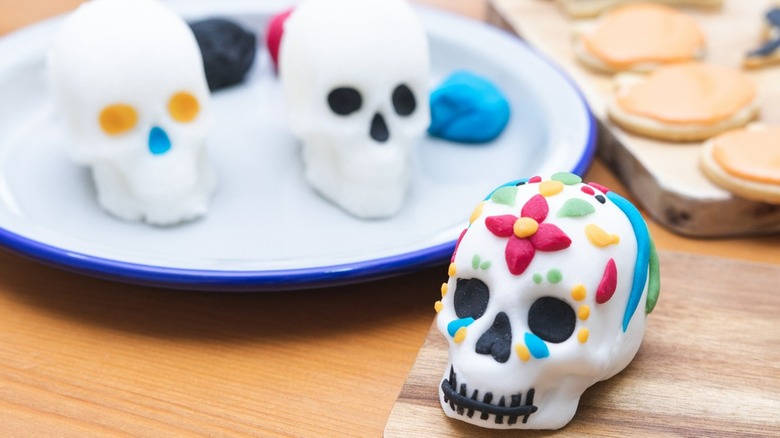 sugar skulls decorated with fondant