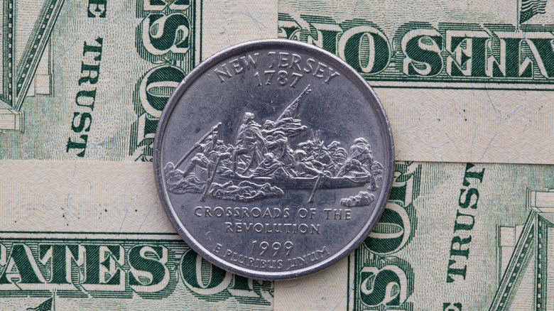 Quarter on a dollar