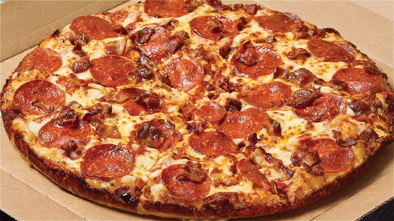 A Domino's pepperoni pizza