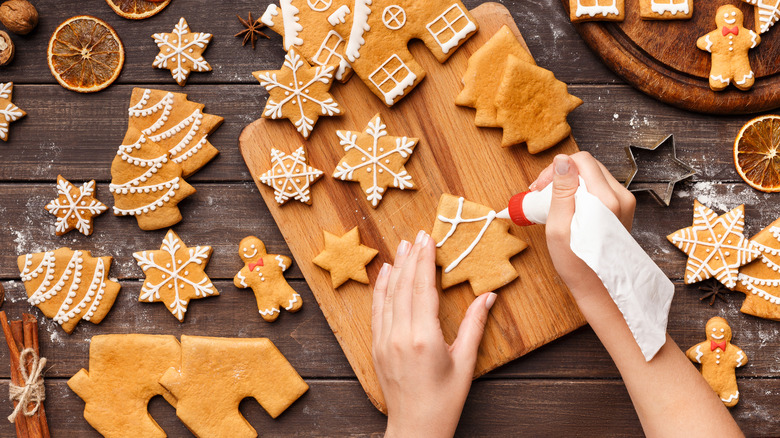 Cookie decorating with royal icing