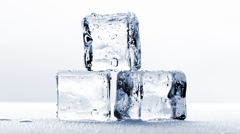 Ice Cubes on white background