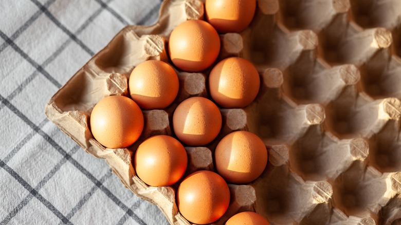 partially empty egg holder