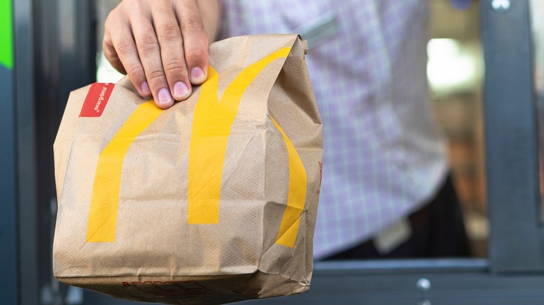 McD's paper bag drive-thru