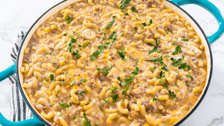 Mac and cheese with ground beef