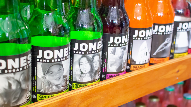 Jones Soda Bottles on shelf