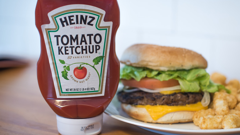 Ketchup and burger