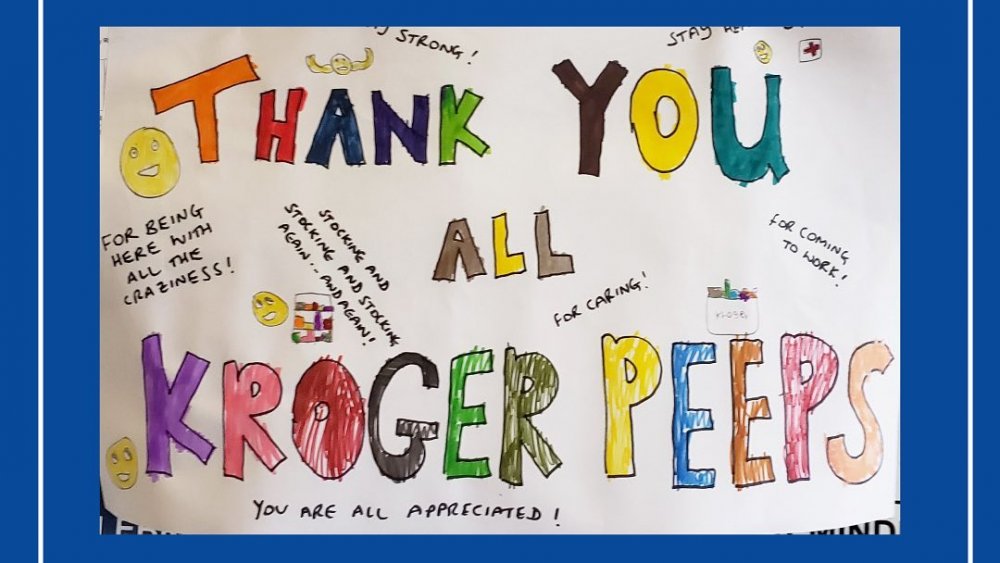 Thank you sign for Kroger employees