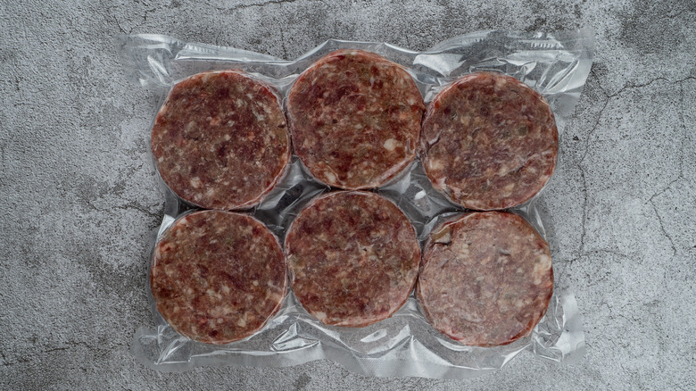 Vacuumed sealed burger patties