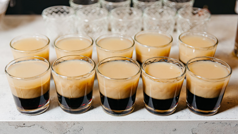 Shot glasses of Baileys