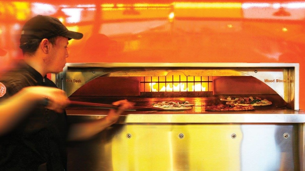 blaze pizzas in oven