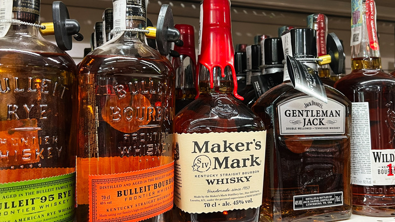 Bourbon on store shelf